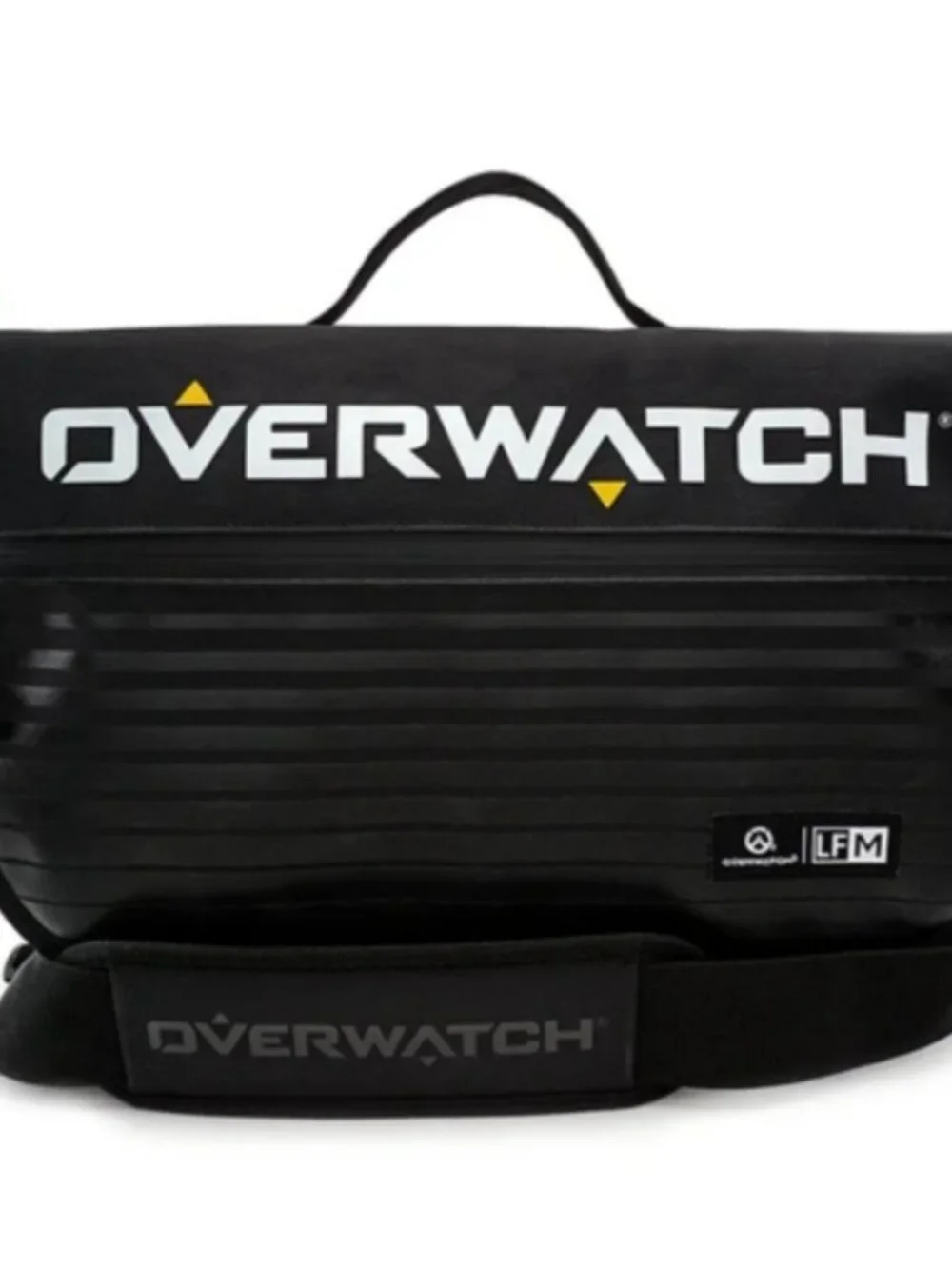 NWT! Black Nylon Loungefly OVERWATCH Logo Large Unisex Messenger Bag